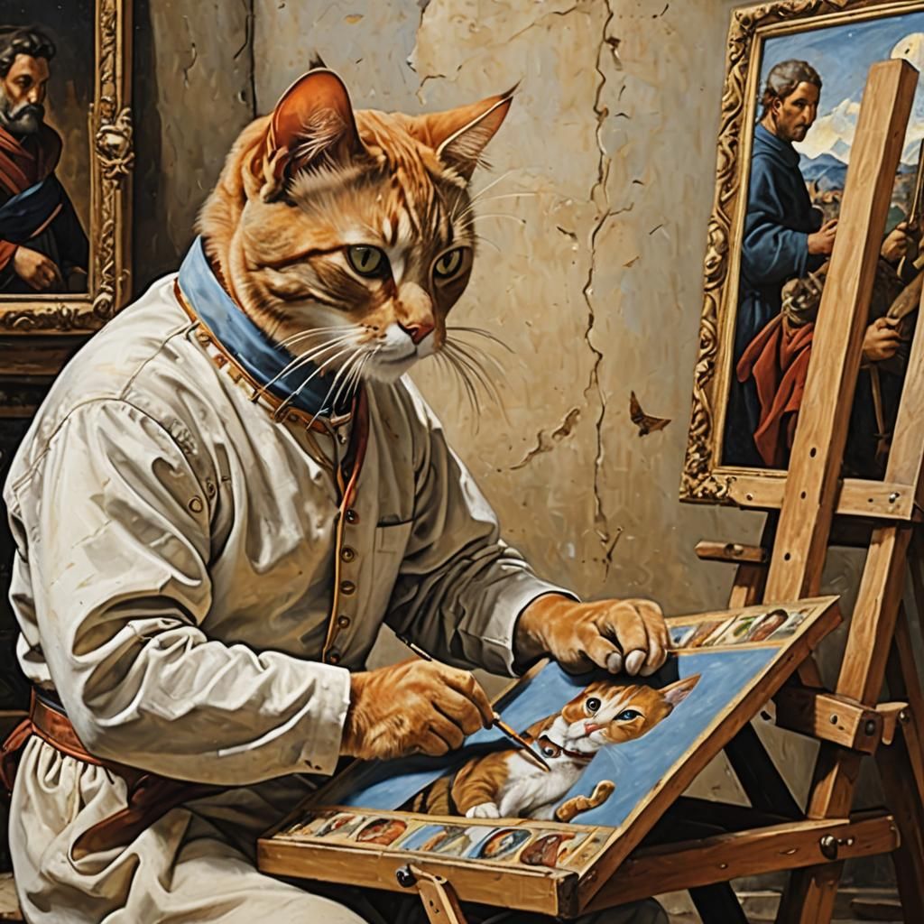 Cat Recreates Sistine Chapel as Digital Painting