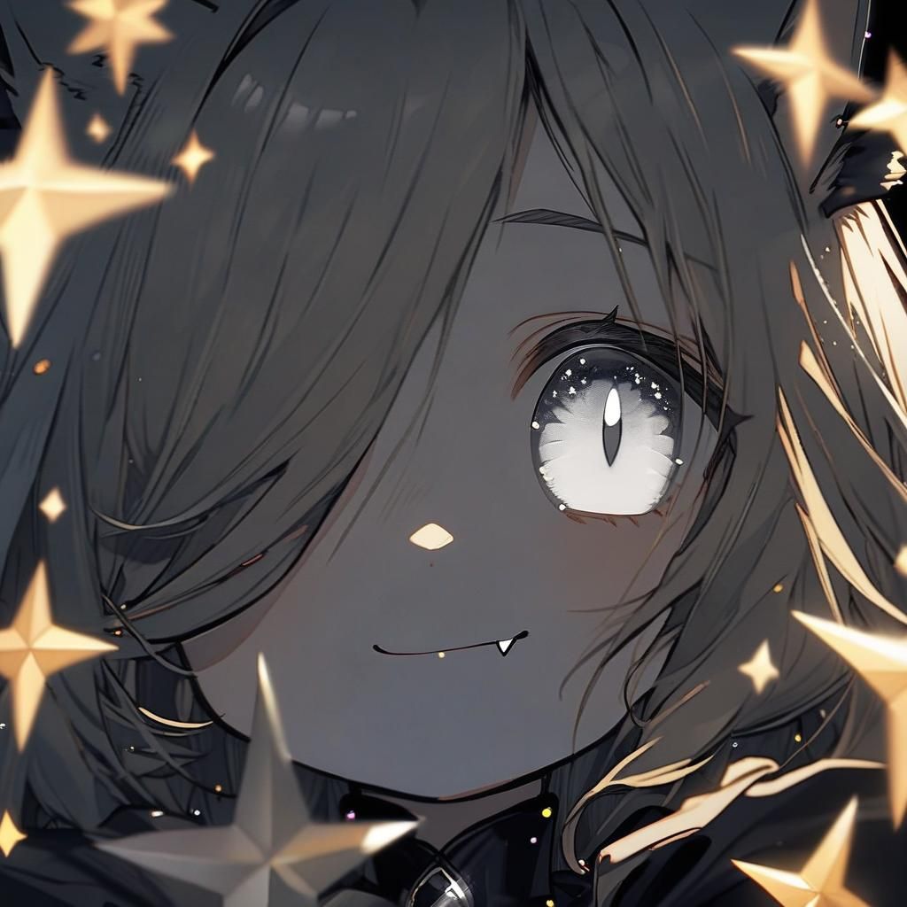 Adorable Chibi Catgirl with Blonde Hair and Starry Night