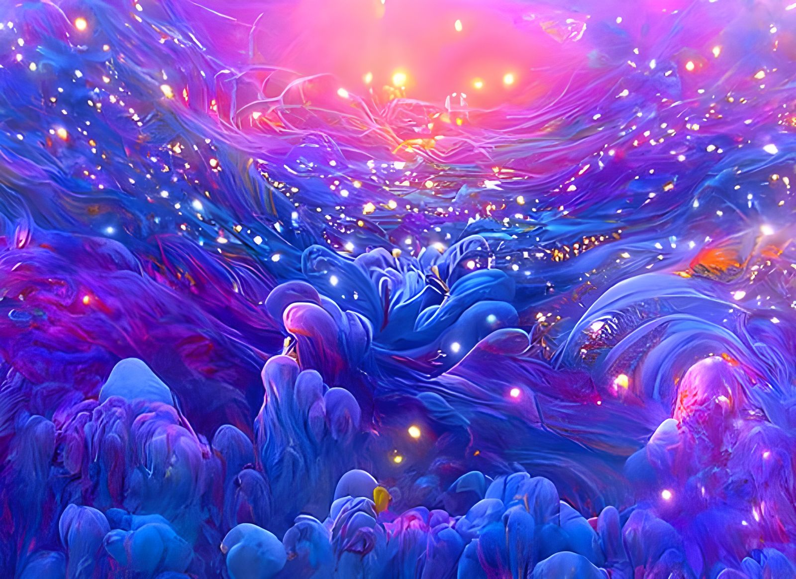 Colorful Cosmic Sky with Planets and Stars