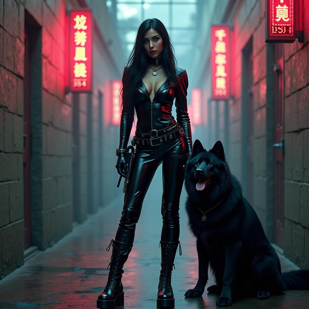 Tura Satana, Security Guard, in Cyberpunk Prison