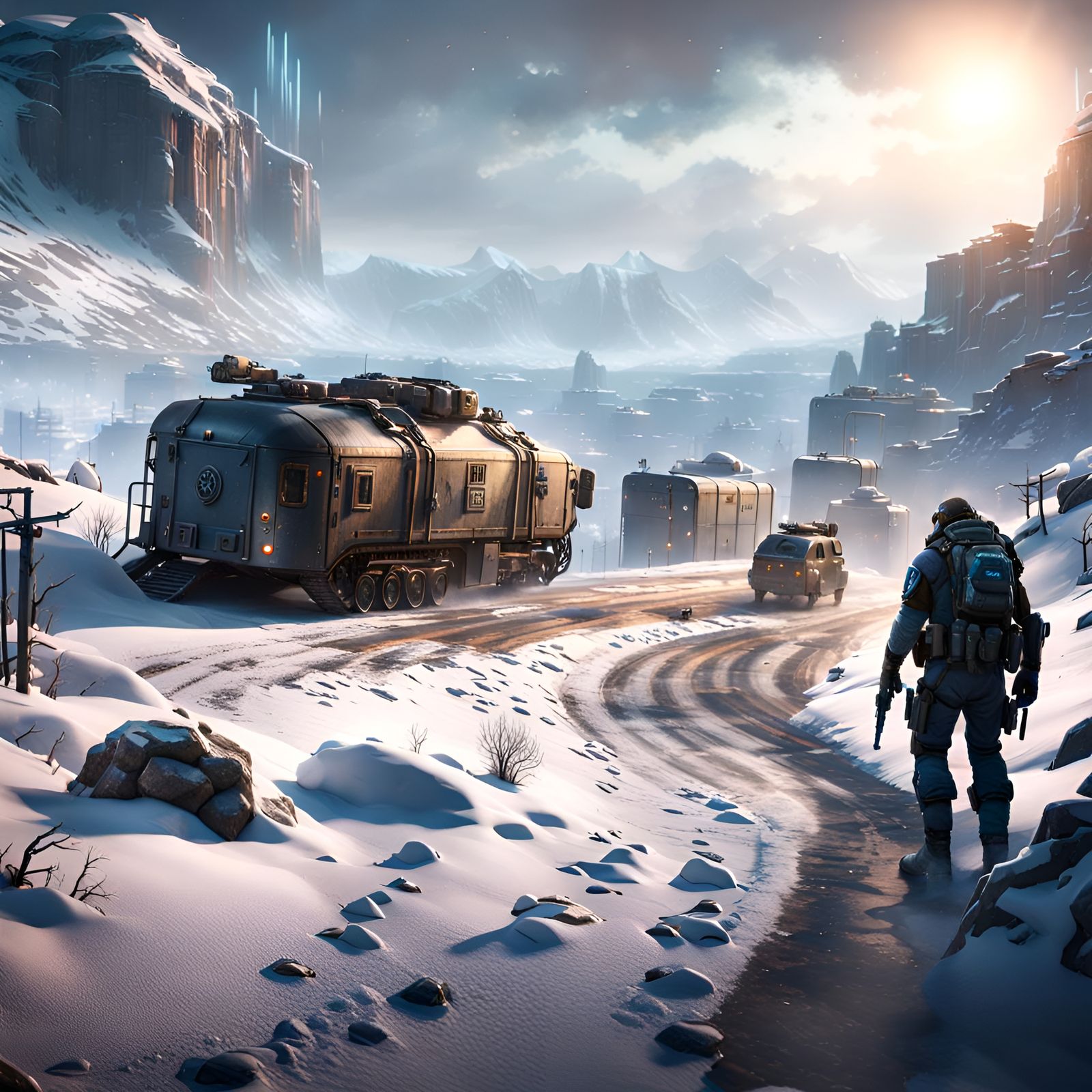 Wasteland Scene in 3D Game Cinematic Style