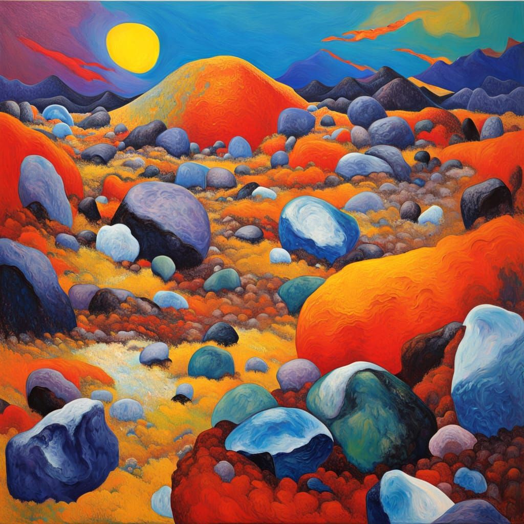 Maximalist Abstract Colorfield Painting of a Wall