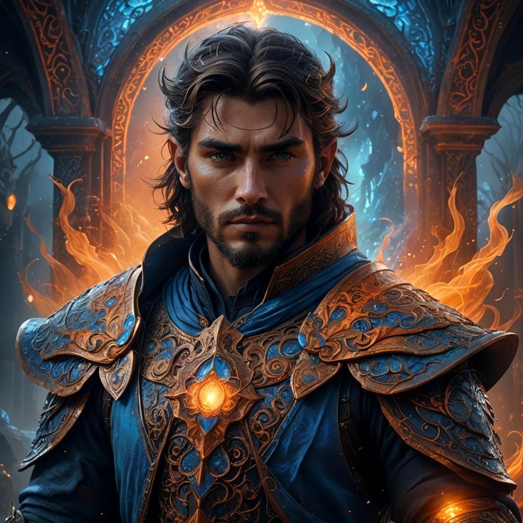 Ethereal Man: Detailed Matte Painting in 8K