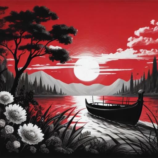 Abstract Black and White AI Rendering