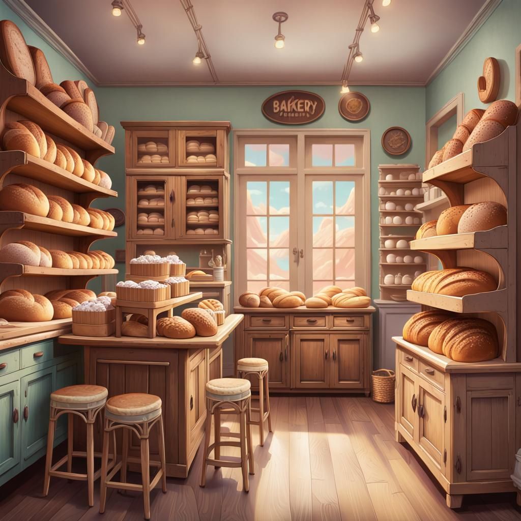 Chibi Vintage Bakery with Pastel Colors