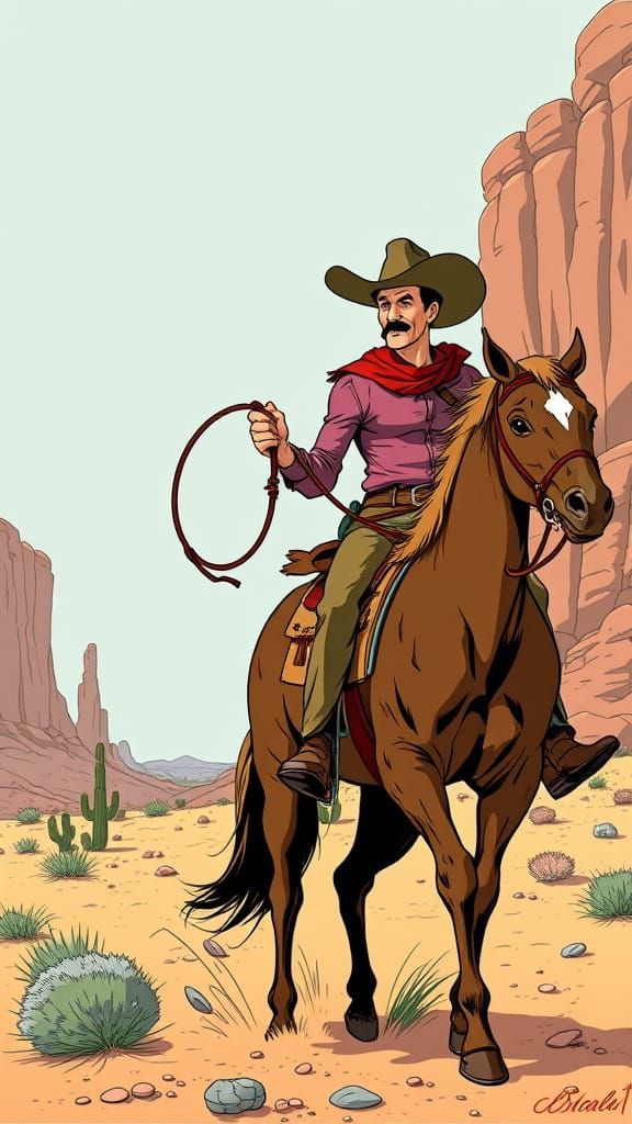 Lucky Luke Rides Again: Classic Comic Style