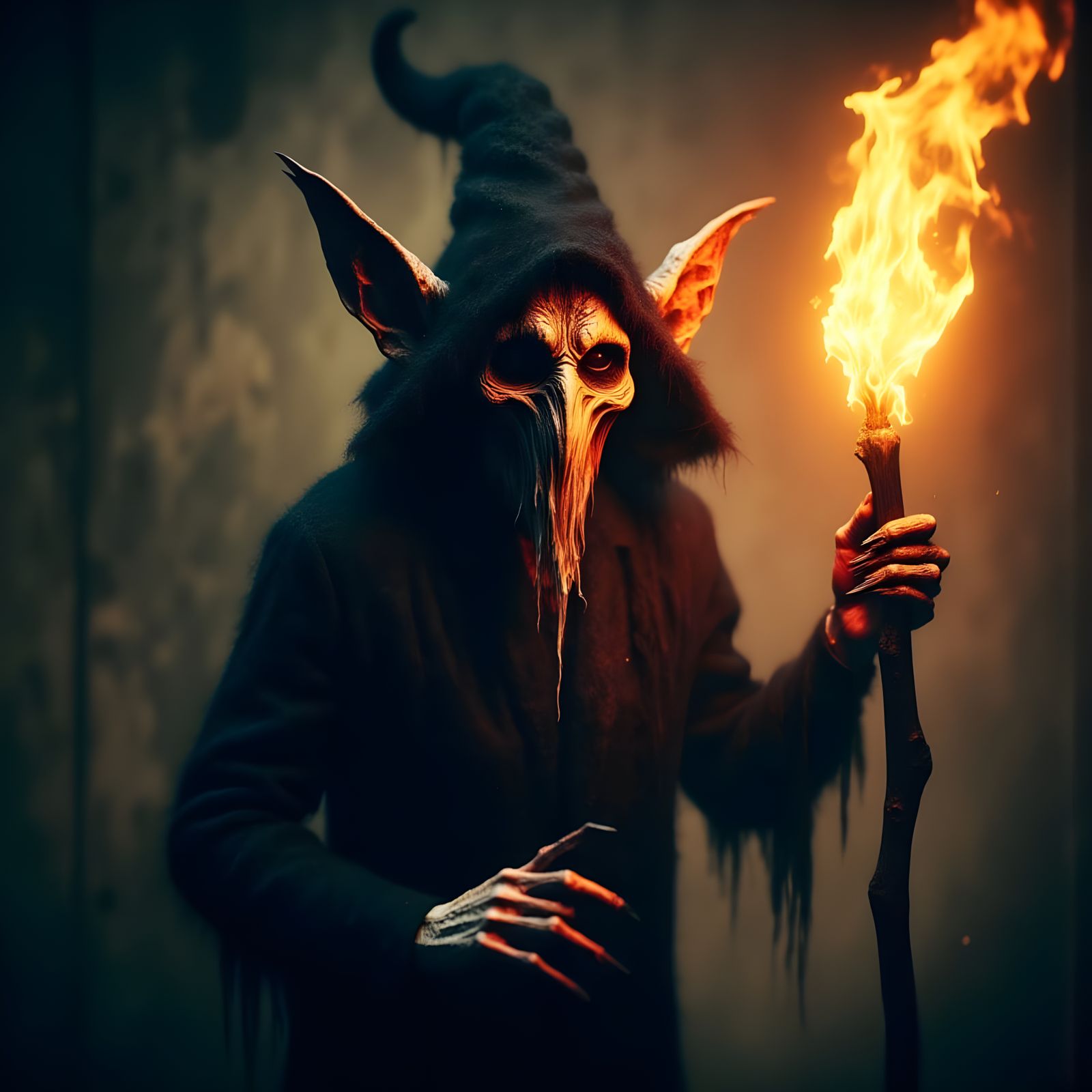 Surreal Goblin Witch Steals Soul in Cinematic Darkness