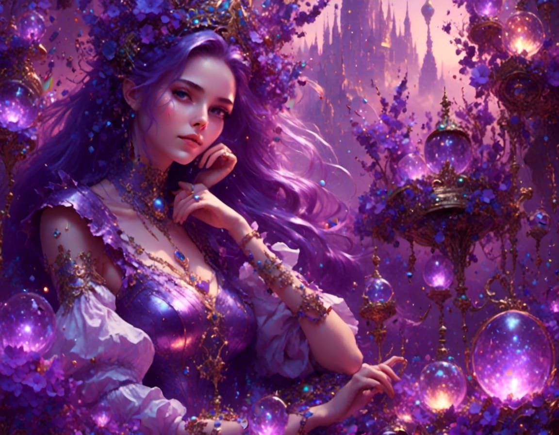 Dreamy Purple Fantasy Landscape