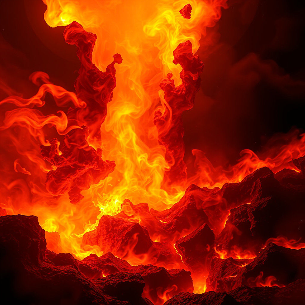 Mystical Fire Realm in High-Fantasy Digital Art