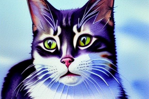 Cat Under Birch Trees in Hyperrealistic Style