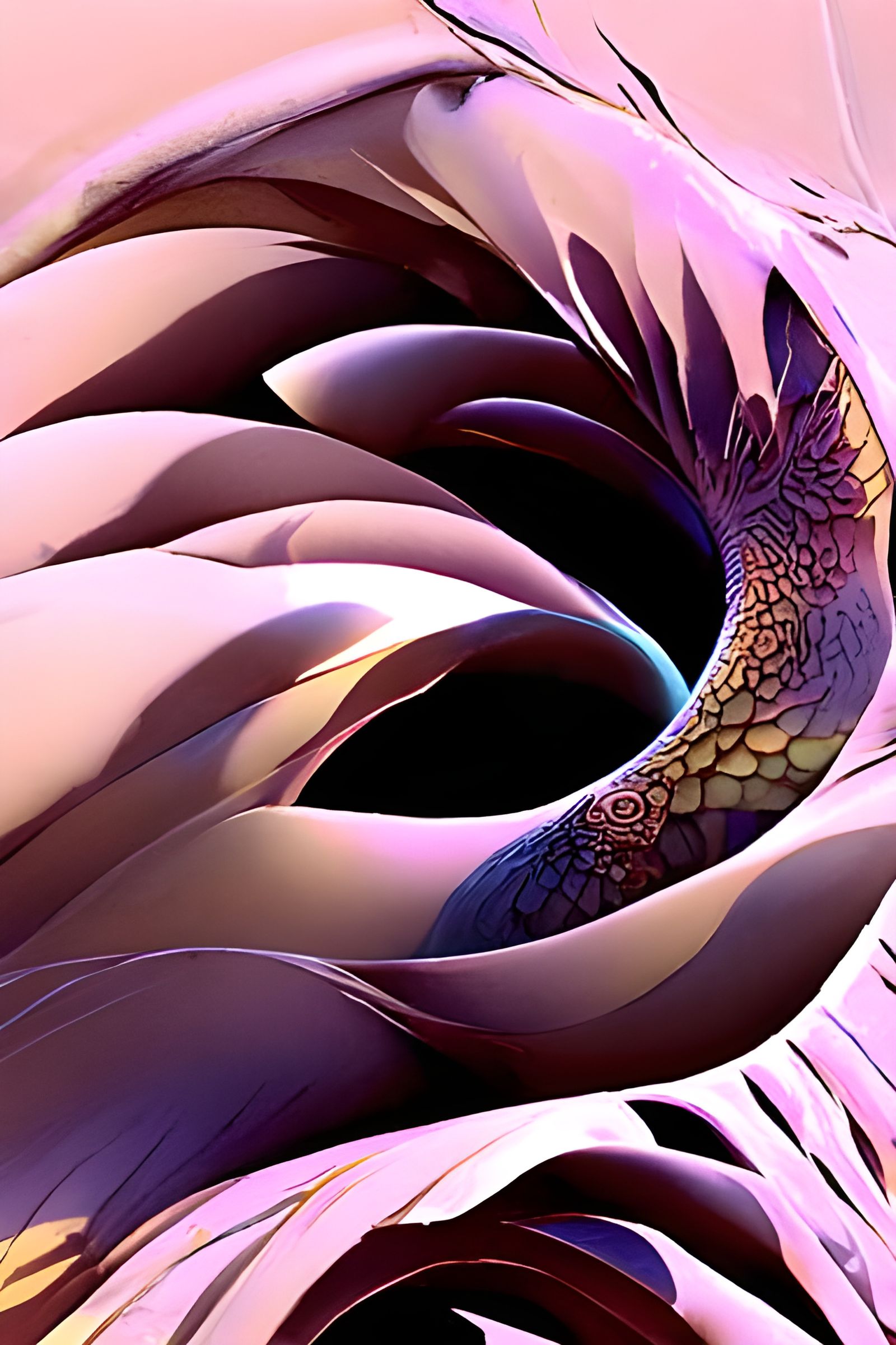 Iridescent Biological Fractals in 3D Digital Painting