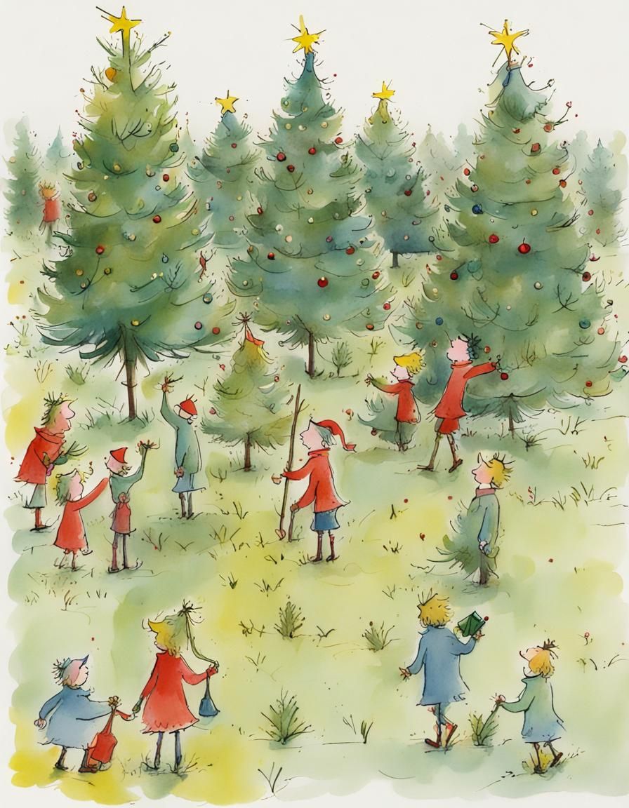 Christmas Tree Plantation in Whimsical Style