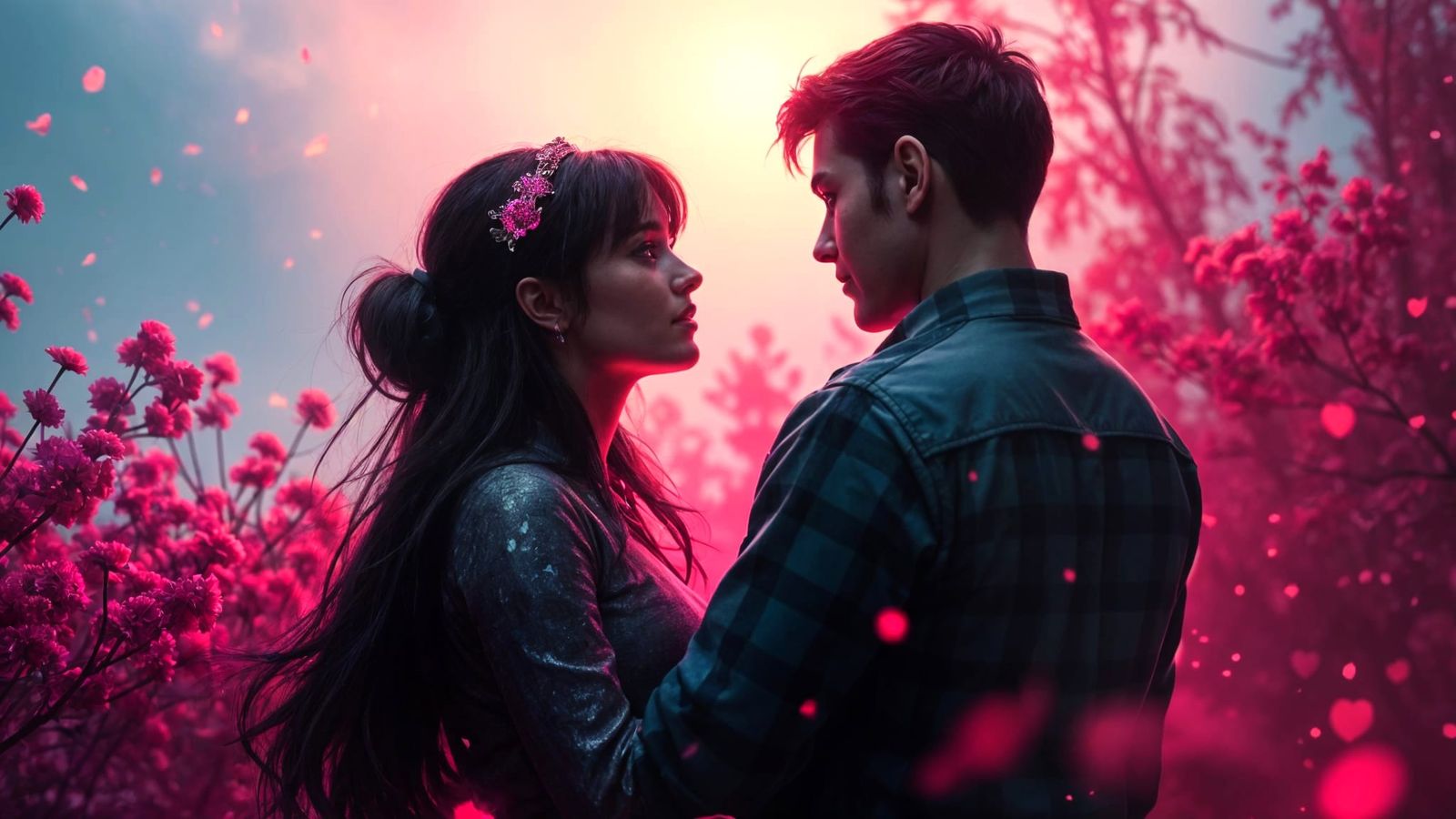 Romantic Futuristic Dreamscapes in Cyberpunk Style