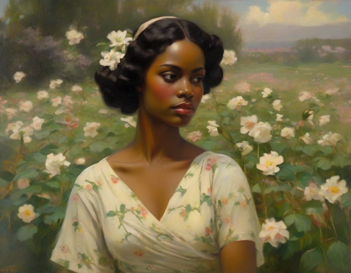 Romantic Portrait of a Woman in Painterly Style