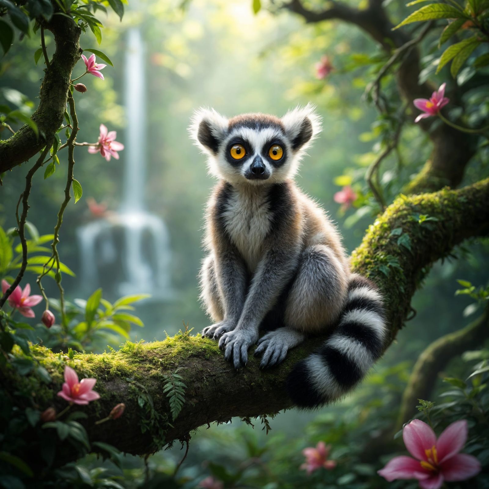 Ring-Tailed Lemur in Malagasy Forest