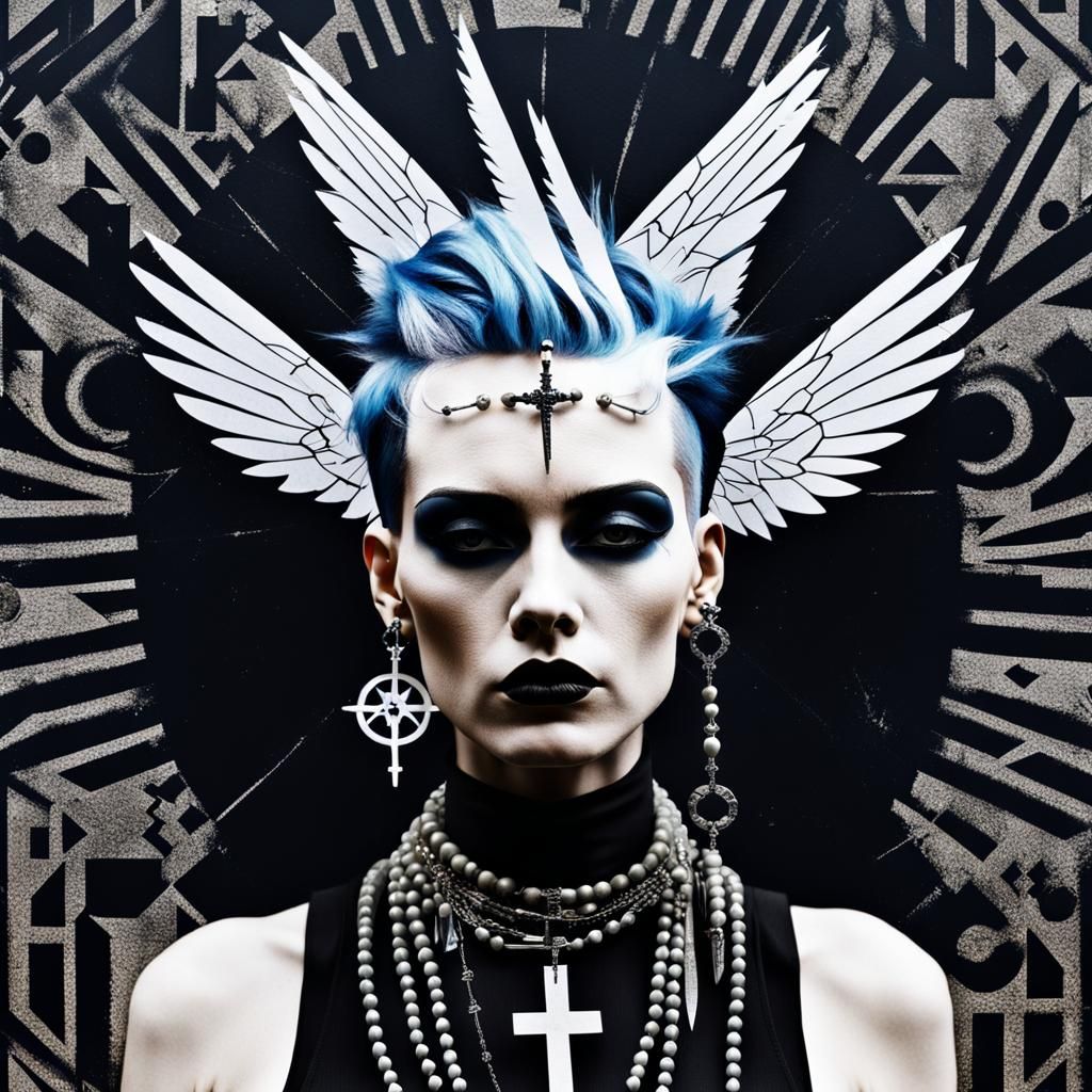 Punk Faith Figure in Surreal Street Art