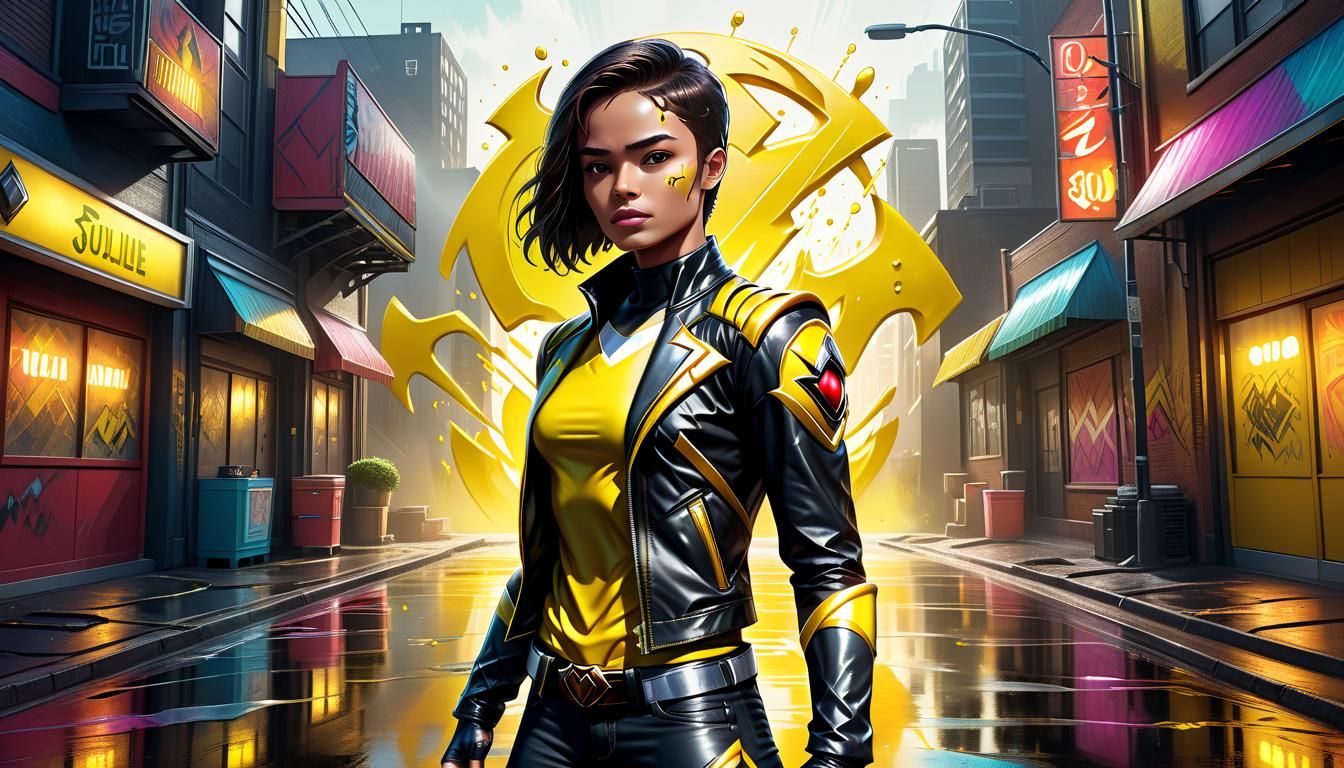 Yellow Power Ranger as Hip-Hop Singer