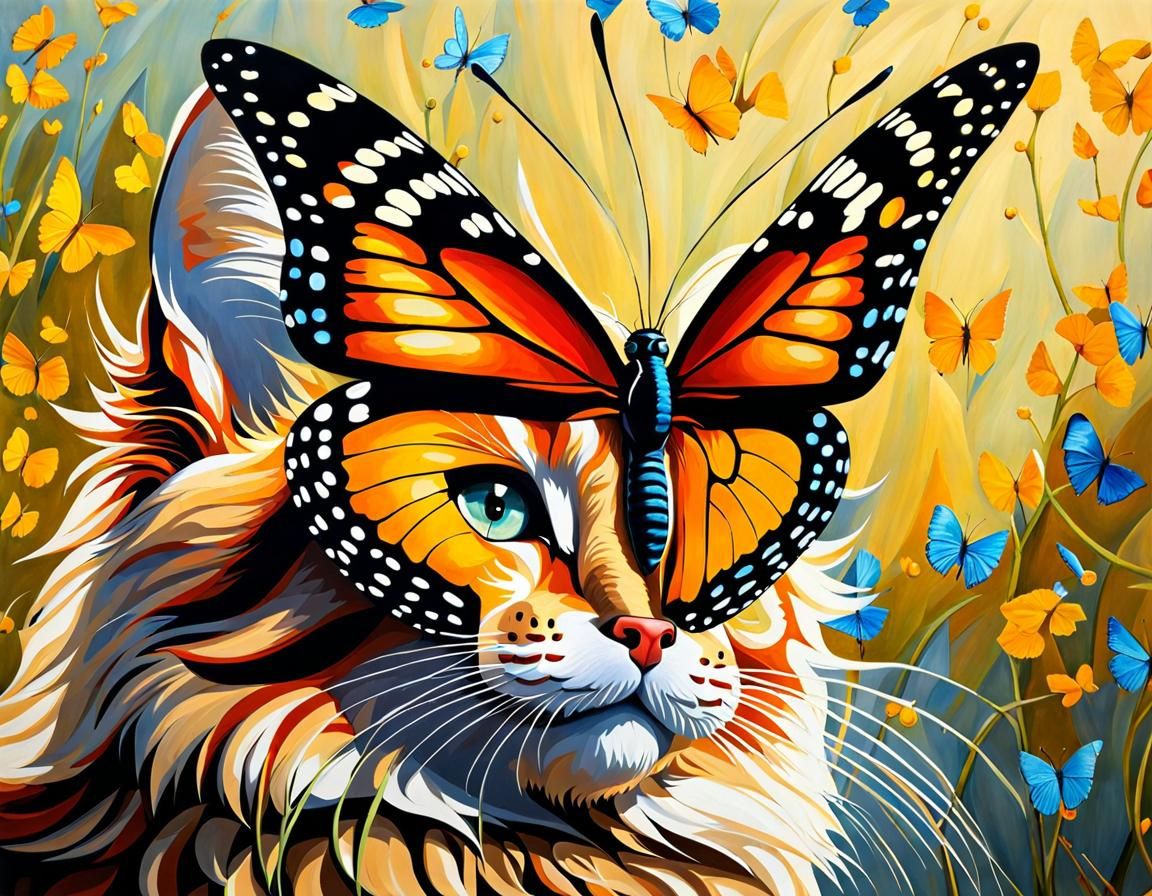 The butterfly is becoming a cat, or is the cat becoming a bu...