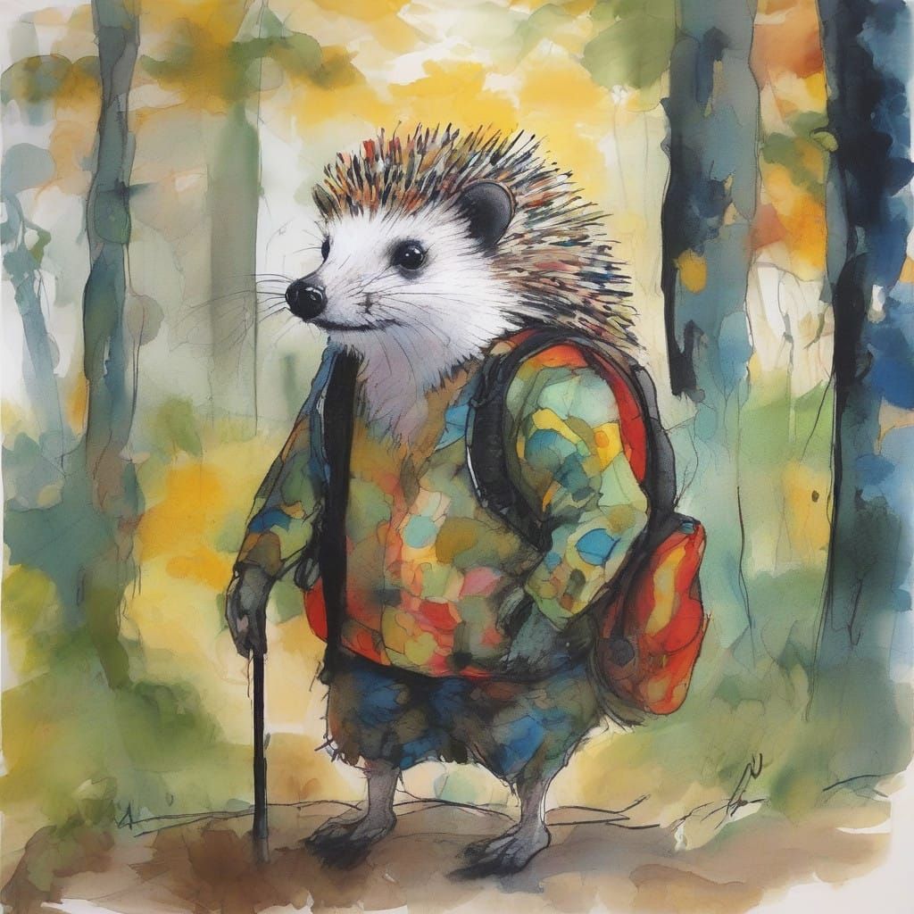 Heroic Hedgehog in Whimsical Comic Book Style