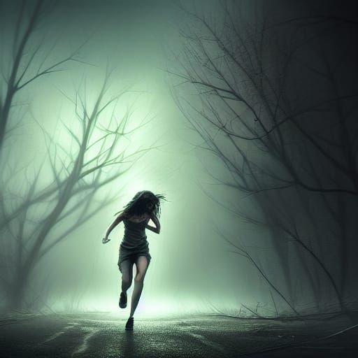 Ominous Horror Figure in Hyperrealistic Photorealism