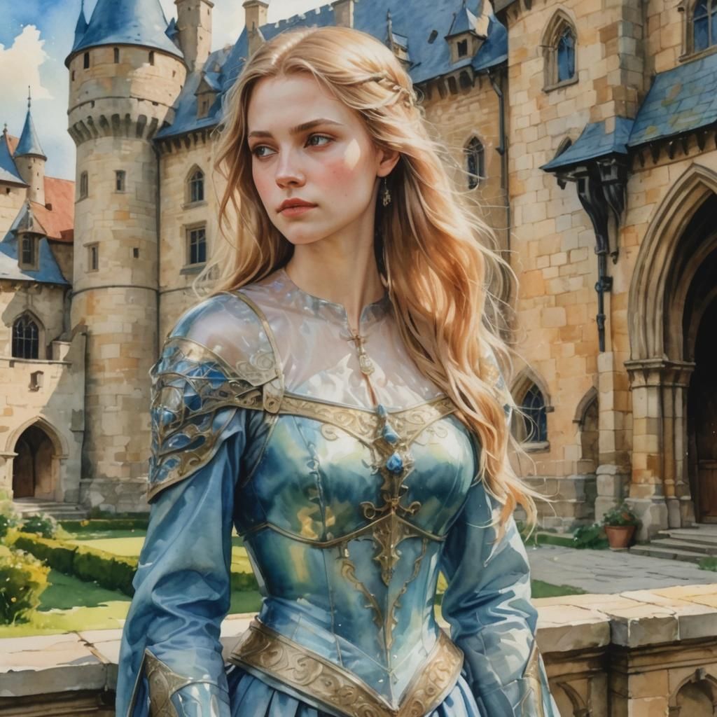 Shimmering Invisible Mage Armor in Watercolor Style