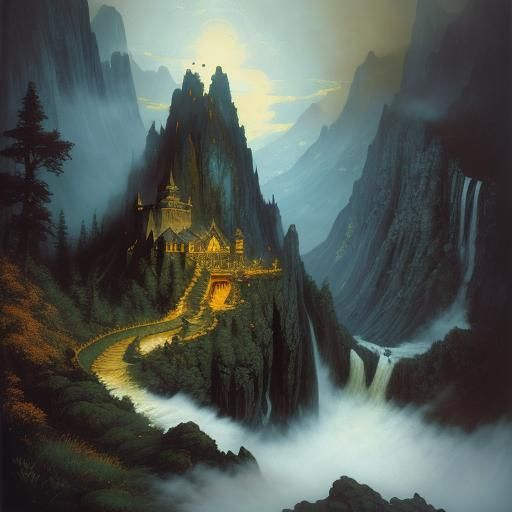 Vampire King and Queen in Dark Fantasy Landscape