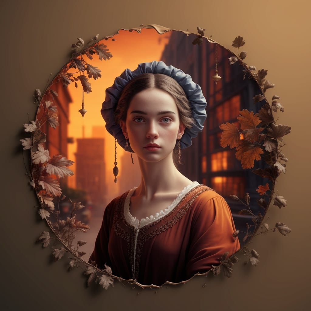 Ethereal Woman in a Dreamlike Surrealist Landscape