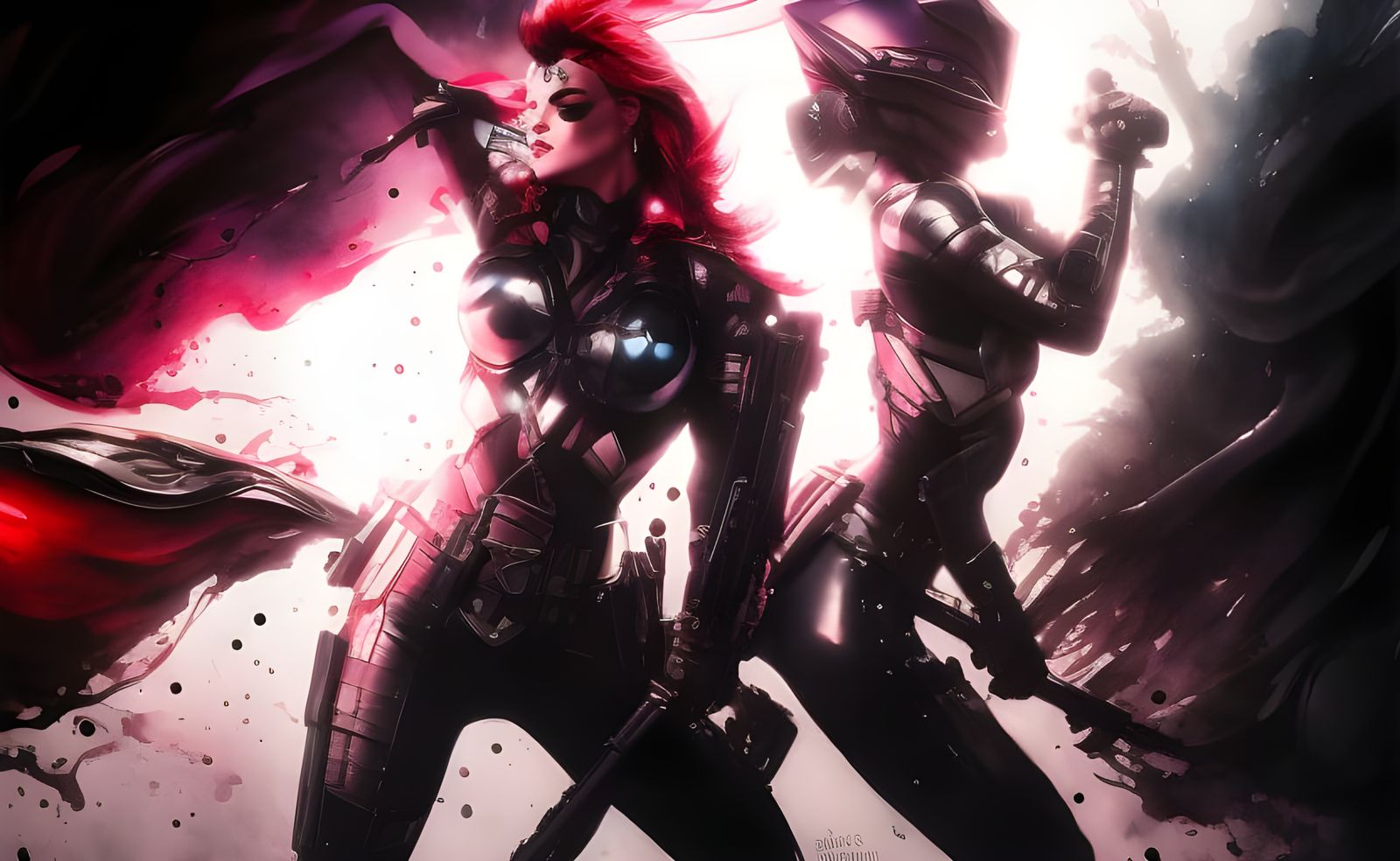 Beautiful Woman in Cyberpunk Comic Style