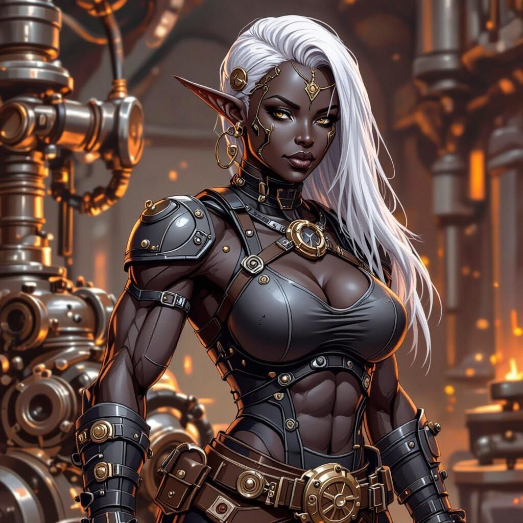 Steampunk Drow Warrior