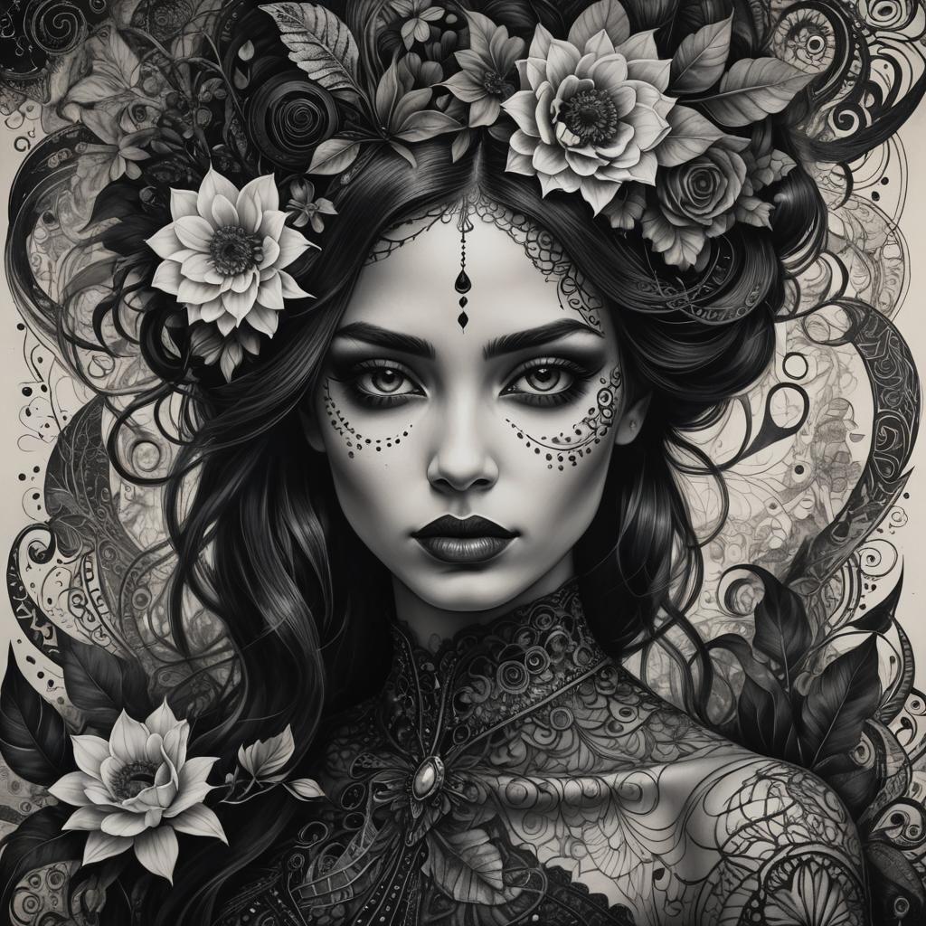 An intriguing charcoal portrait