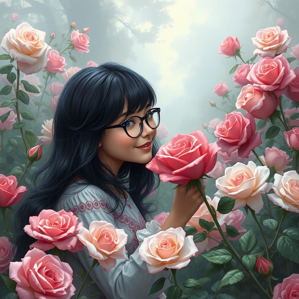 Rose Garden in Ethereal Fantasy Style