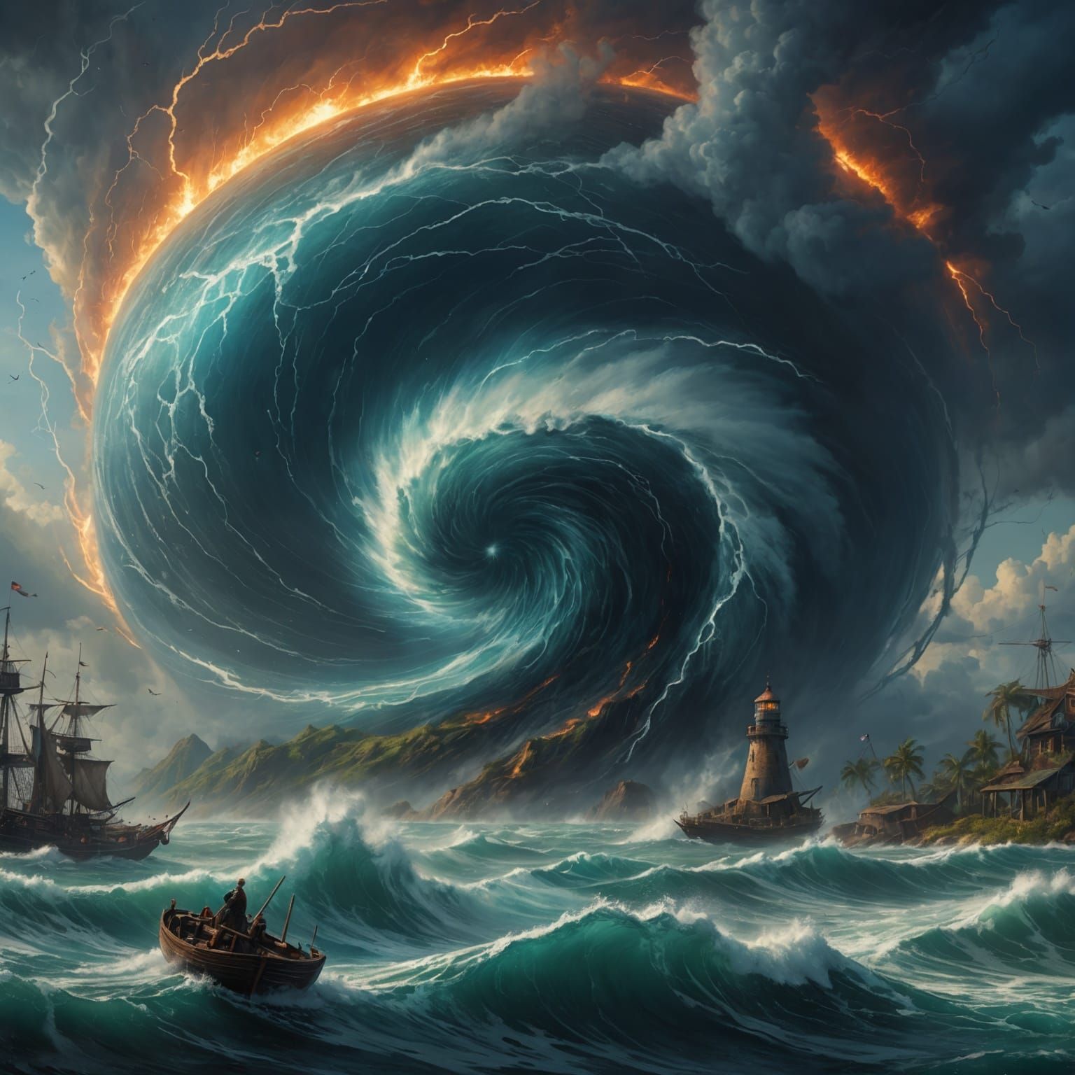 Hurricane Whirlwind: Detailed Oil Painting in Unreal Engine