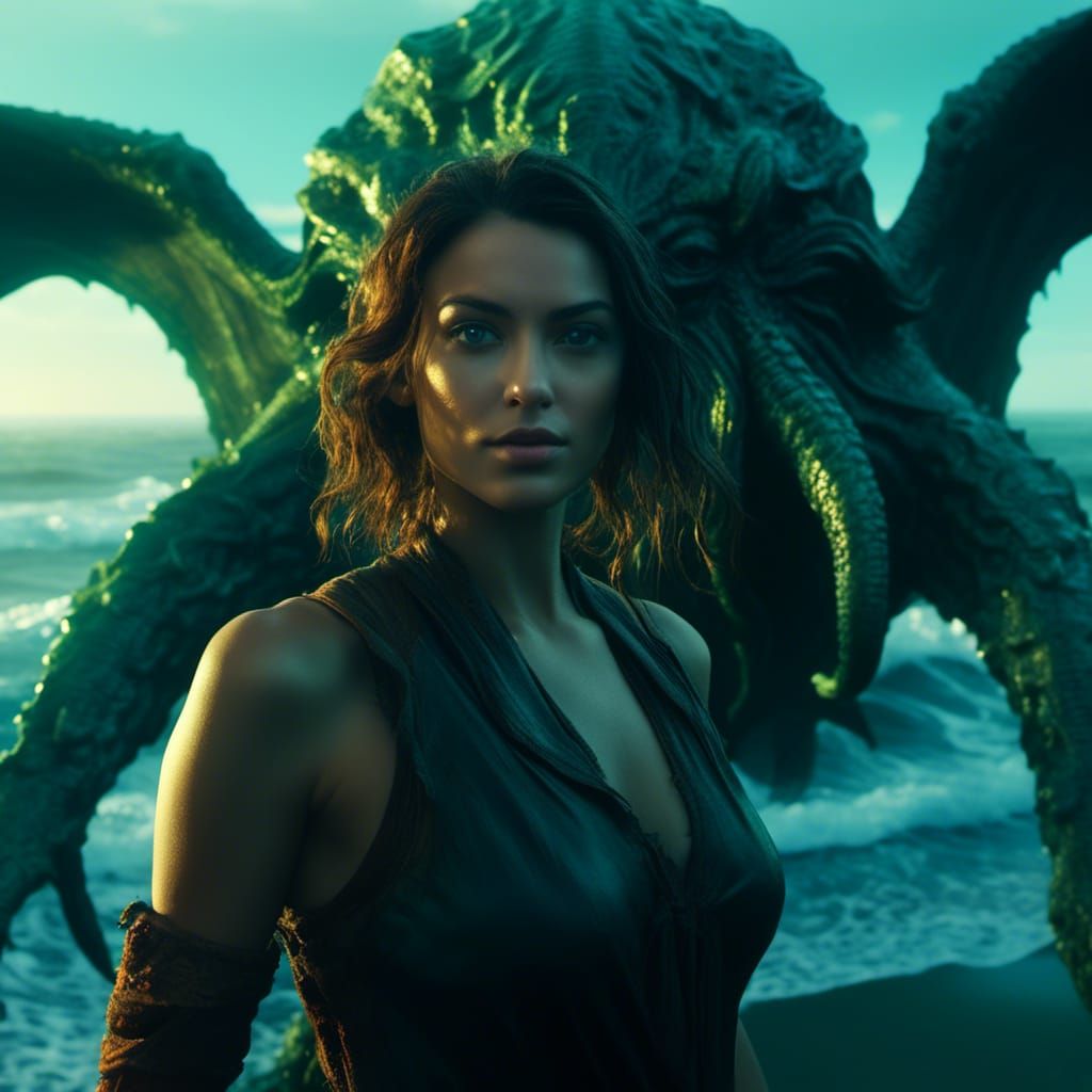 Selfie with Cthulhu: Hyperrealistic Fantasy Art