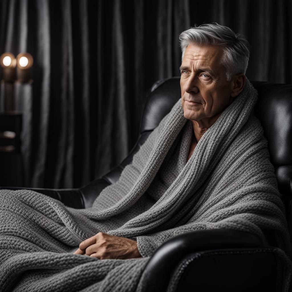 Man in Armchair: Hyperrealistic Portrait
