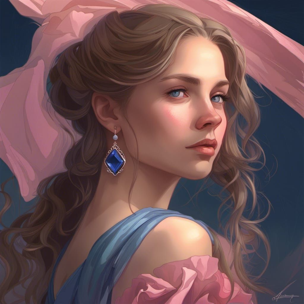 Renaissance Girl Portrait in Hyperdetailed Digital Art