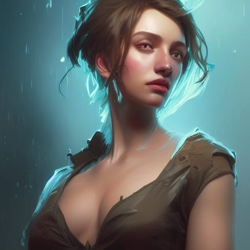 Detailed Portrait in Art Nouveau Style