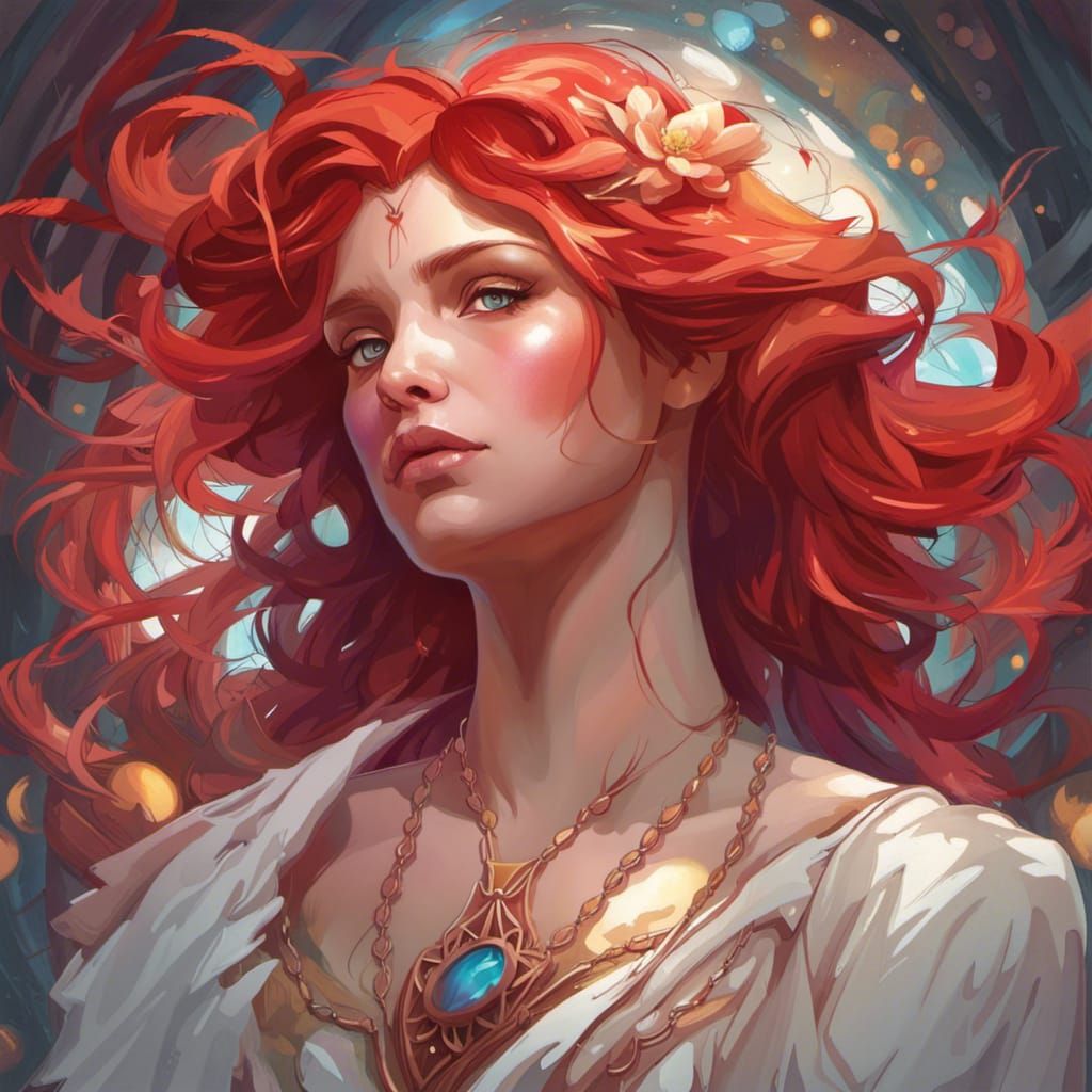 Goddess of Love Portrait in Hyperdetailed Concept Art