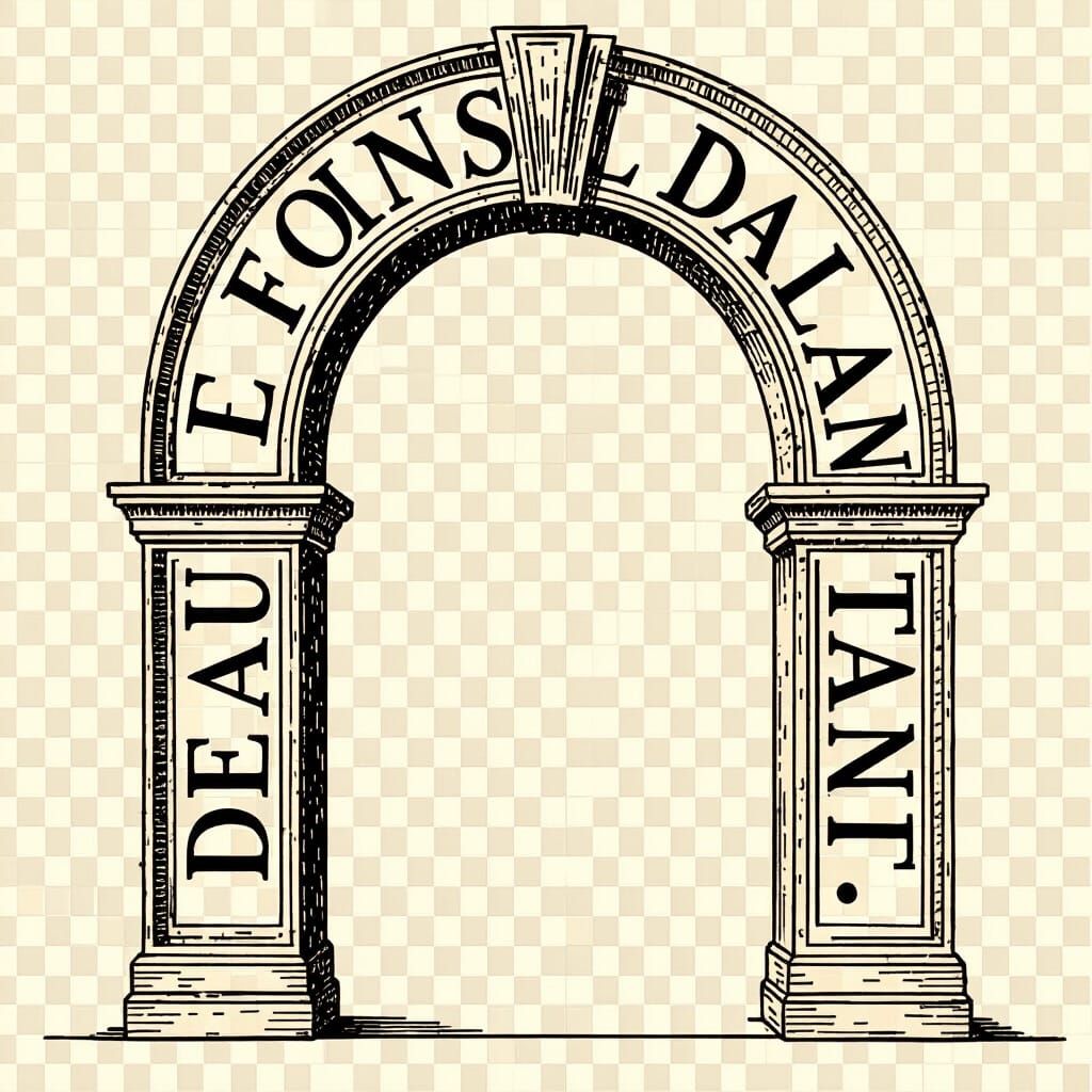 Text Arch in Vintage Typography Style