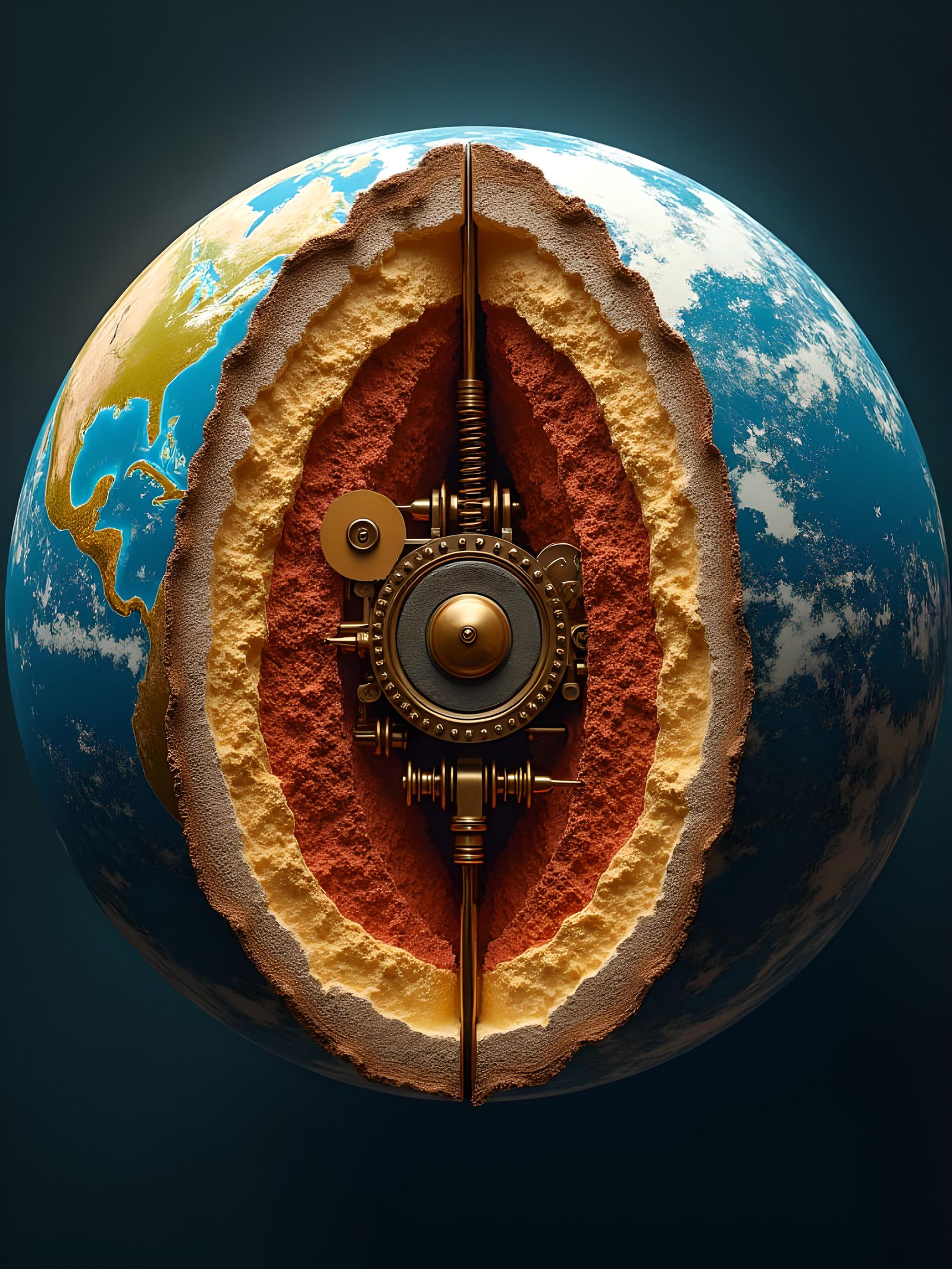 Steampunk Engine Reveals Earth's Clockwork Interior