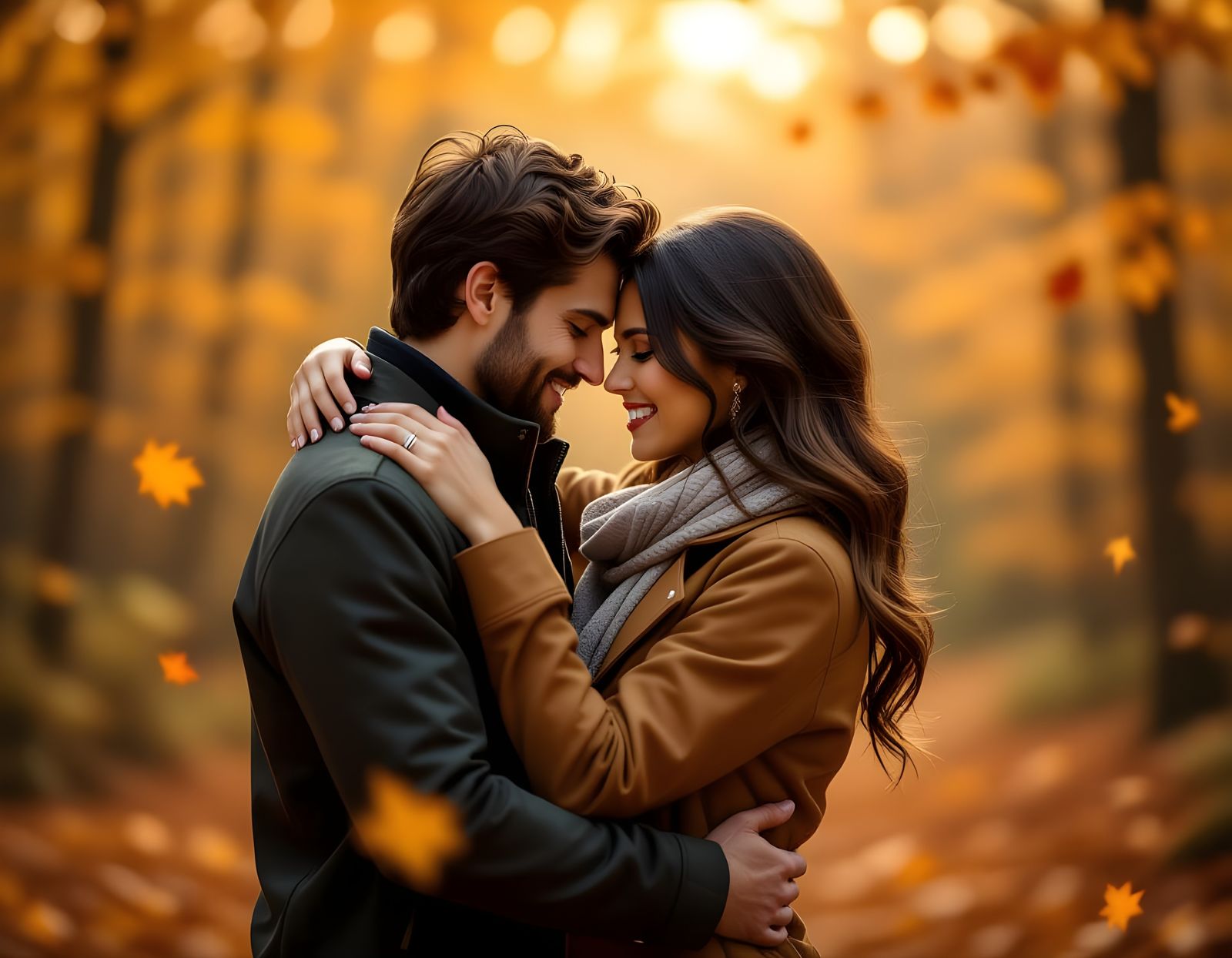 Golden Autumn Drops Under Overcast Sky