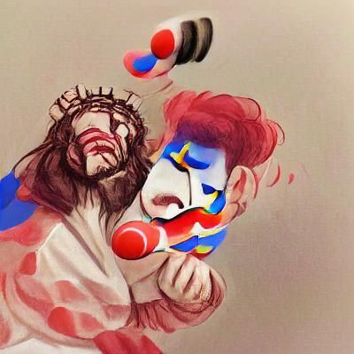 Surreal Godly Light on Wet Clown