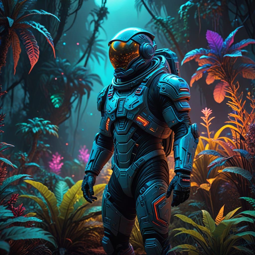 Astronaut Discovers Alien Jungle on Distant Planet