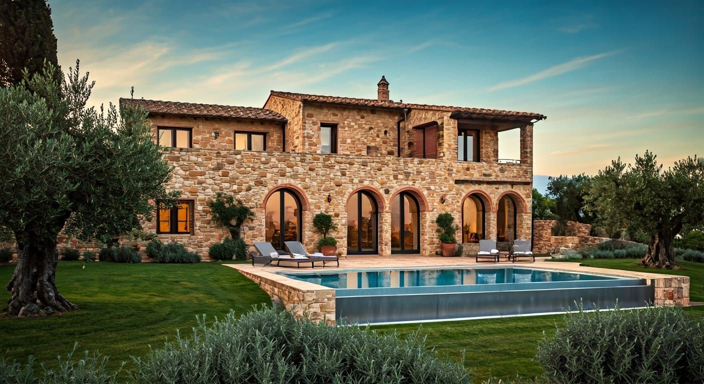 Hillside Villa with Infinity Pool and Gardens