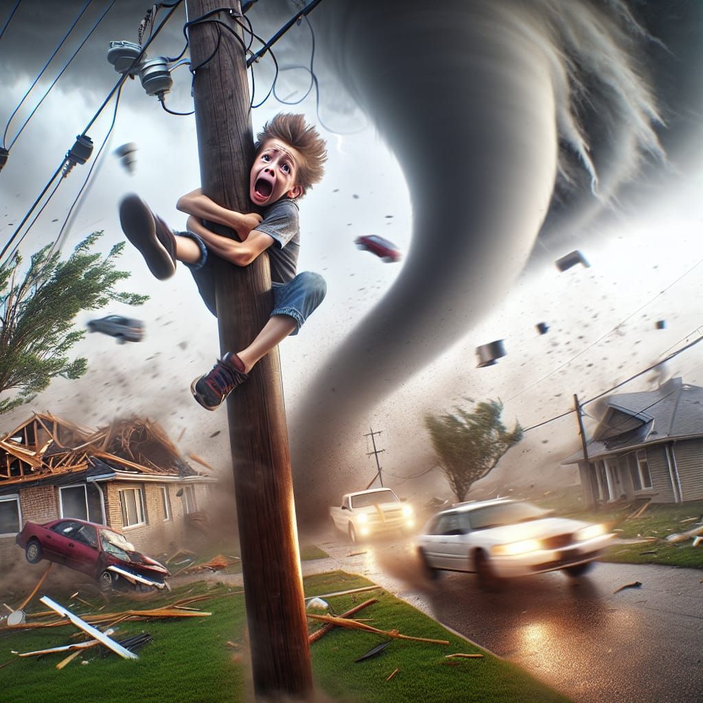 Tornado's Fury: A Dramatic Suburban Scene