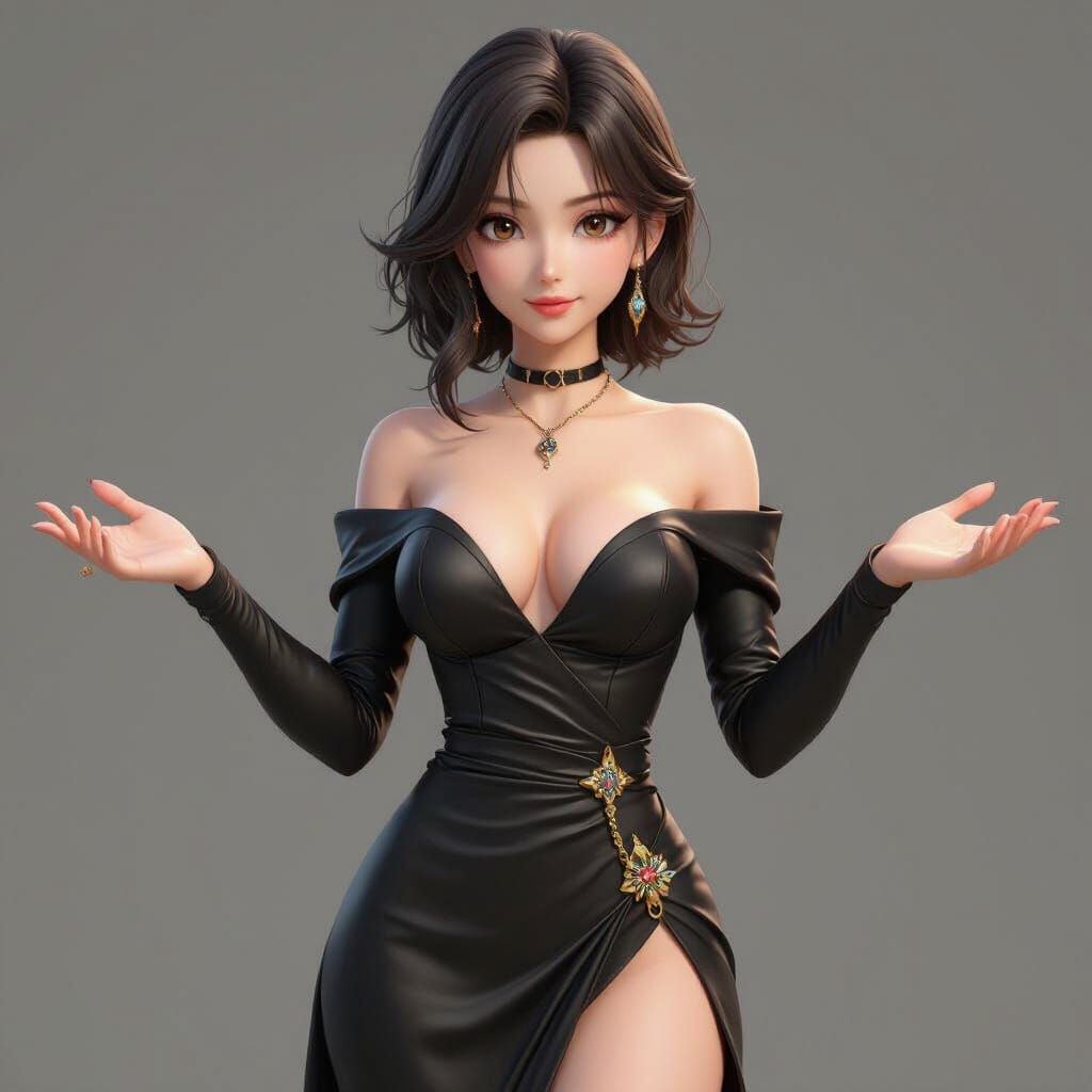 Expressive Woman Revealed in 3D Anime Style