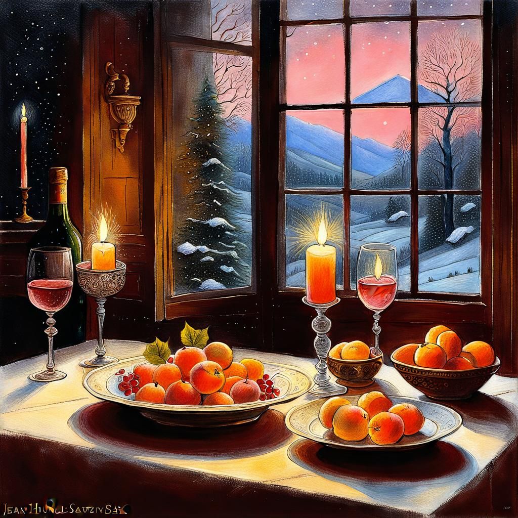 Cozy Candlelit Dinner in Pastel Colors