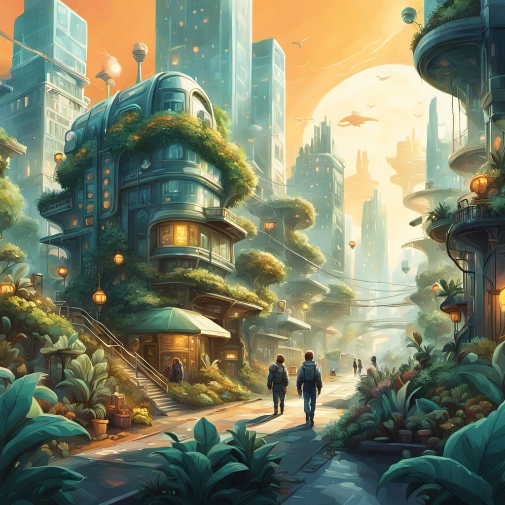 Glowing Plants on Sci-Fi Planet with Creatures
