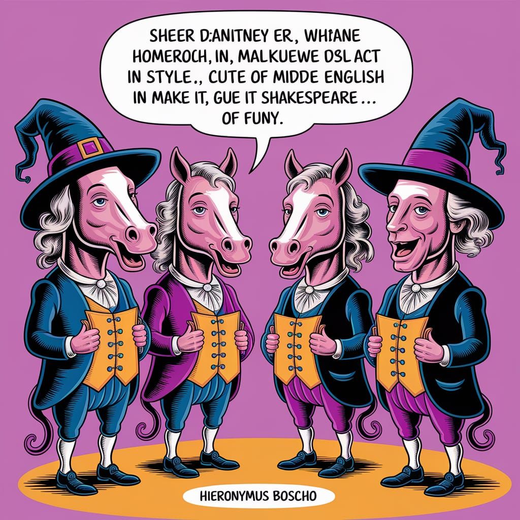 Funny Halloween Horse Band Concert in Watercolor Style