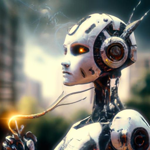 AI Robot Manages Internet Sales in Digital Painting