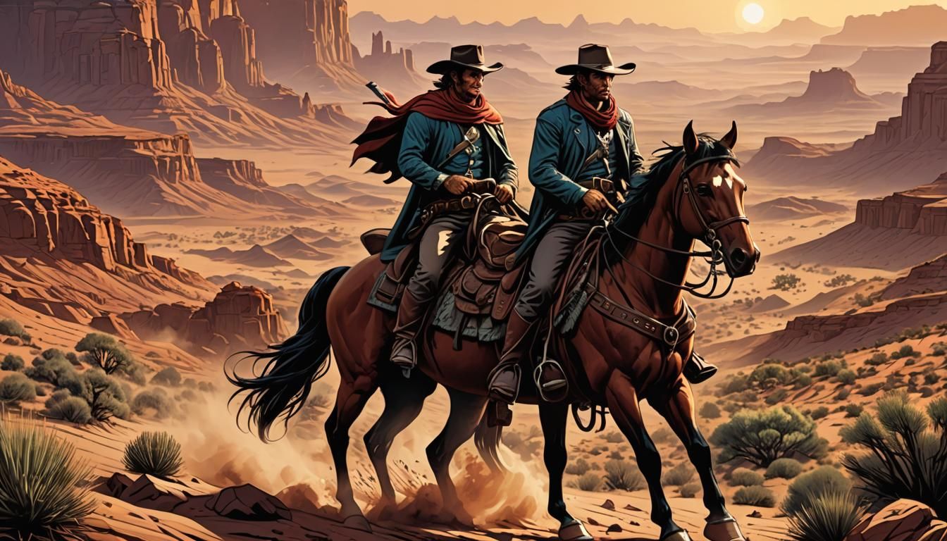 Western Hero on Horseback: Comic Book Art